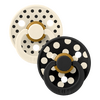BIBS Pacifier Studio Colour Latex Polka Str.2 Ivory/Black - 2 stk.