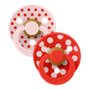 BIBS Smokk Studio Colour Latex Polka Size 2 Blossom/Candy Apple - 2 stk.