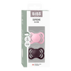 BIBS Smokk Supreme Silikon Str. 1 Baby Pink/Plum - 2 stk.