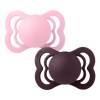 BIBS Smokk Supreme Silikon Str. 1 Baby Pink/Plum - 2 stk.
