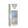 BIBS Smokk Supreme Silikon Str. 1 Vanilje/Sky Blue - 2 stk.