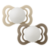BIBS Smokk Supreme Silikon Str. 1 Vanilla Glow/Dark Oak Glow - 2 stk.
