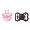 BIBS Smokk Supreme Silikon Størrelse 2 Babyrosa/Plum - 2 stk.