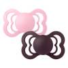BIBS Smokk Supreme Silikon Størrelse 2 Babyrosa/Plum - 2 stk.