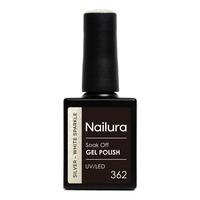 Nailura Gel Polish 362 - Silver White Sparkle - 10 ml.