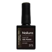 Nailura Gel Polish 375 - Olive Green Gray Glitter - 10 ml.
