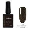 Nailura Gel Polish 375 - Olive Green Gray Glitter - 10 ml.