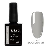 Nailura Gel Polish 203 - Silver Gray Green - 10 ml.
