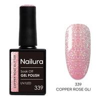 Nailura Gel Polish 339 - Copper Rose Glitter - 10 ml.