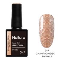 Nailura Gel Polish 347 - Champagne Gold Sparkle - 10 ml.