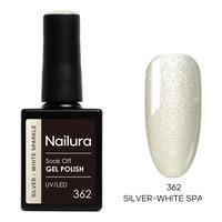 Nailura Gel Polish 362 - Silver White Sparkle - 10 ml.