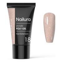 Nailura Poly Gel 18 - Nude Glitter - 30 g.