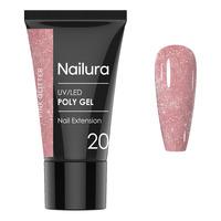 Nailura Poly Gel 20 - Pink Glitter - 30 g.