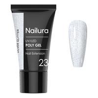 Nailura Poly Gel 23 - Silver Glitter - 30 g.