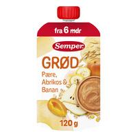 Semper Fruktgrøt m. Pære, Aprikos og Banan Ø 6 + mdr. - 120 g.