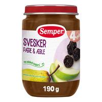 Semper Fruktpuré m. Sviske, Pære og Eple 4 mdr. Ø - 190 g.