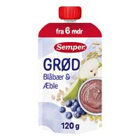 Semper Fruktgrøt m. Blåbær & Eple 6 mdr. - 120 g.