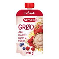 Semper Fruktgrøt m. Eple, Bringebær, Banan & Blåbær 6 mdr. - 120 g.
