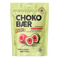 Nordthy Chokobær Frysetørket Bringebær Hvit- og Pistasj Sjokolade - 80 g.