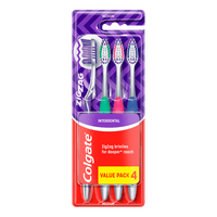 Colgate Zig-Zag Antibac Medium Tannbørste - 4 stk.