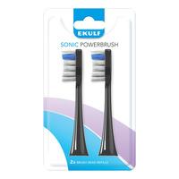 Ekulf Sonic PowerBrush Refill Børstehoder - Sort - 2 stk.