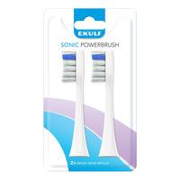 Ekulf Sonic PowerBrush Refill Børstehoder - Hvit - 2 stk.