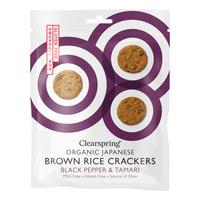 Clearspring Riskjeks Black Peber & Tamari (Glutenfri) - Ø - 40 g.