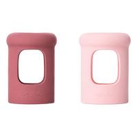 Hevea Wide neck Sleeve 150ml - Powder Pink & Rosewood - 2 stk.