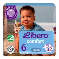 Libero Comfort 6 Åpen Bleie 13-20 kg - 32 stk.