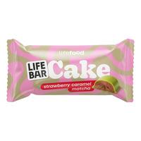 LifeFood Lifebar Cake Strawberry Caramel Matcha - Øko - 35 g.